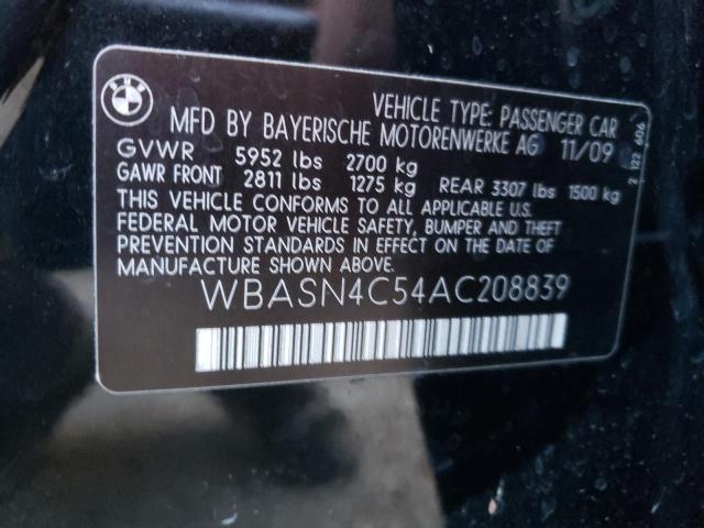 WBASN4C54AC208839 - 2010 BMW 550 GT BLACK photo 10