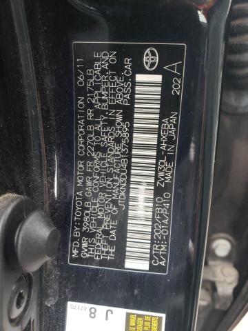 JTDKN3DU4B1375895 - 2011 TOYOTA PRIUS BLACK photo 10