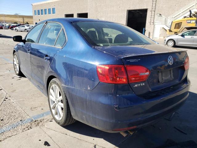 3VW2K7AJ0EM232781 - 2014 VOLKSWAGEN JETTA BASE BLUE photo 3