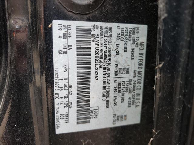 5LMFU28R83LJ28267 - 2003 LINCOLN NAVIGATOR 黑色 照片 10