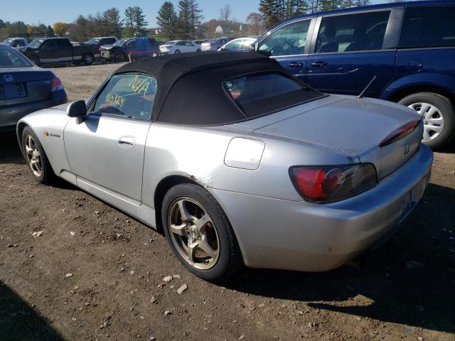 JHMAP11482T009259 - 2002 HONDA S2000 SILVER photo 3