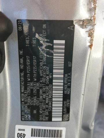 5TDKRKEC1MS065200 - 2021 TOYOTA SIENNA LE SILVER photo 10