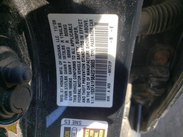 19XFA1F98AE019665 - 2010 HONDA CIVIC EXL 黑色 照片 10