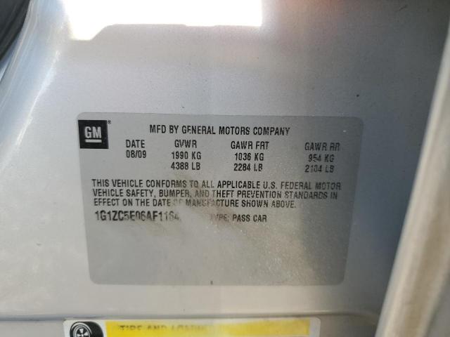 1G1ZC5E06AF116461 - 2010 CHEVROLET MALIBU 1LT 银色 照片 10