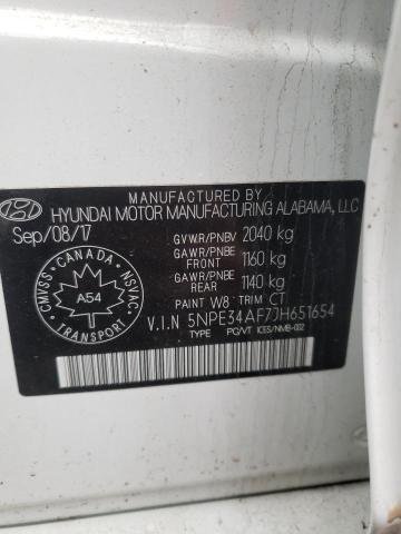 5NPE34AF7JH651654 - 2018 HYUNDAI SONATA SPO WHITE photo 10