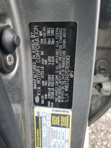 KNDJT2A57D7619063 - 2013 KIA SOUL GRAY photo 10