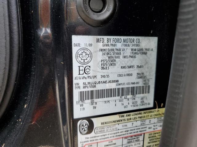 5LMJJ2J51AEJ03898 - 2010 LINCOLN NAVIGATOR 黑色 照片 10