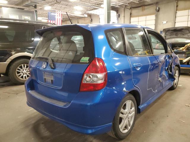 JHMGD38647S066612 - 2007 HONDA FIT S BLUE photo 4