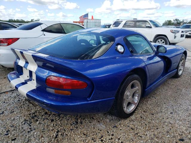 1B3ER69E4TV200658 - 1996 DODGE VIPER GTS BLUE photo 4