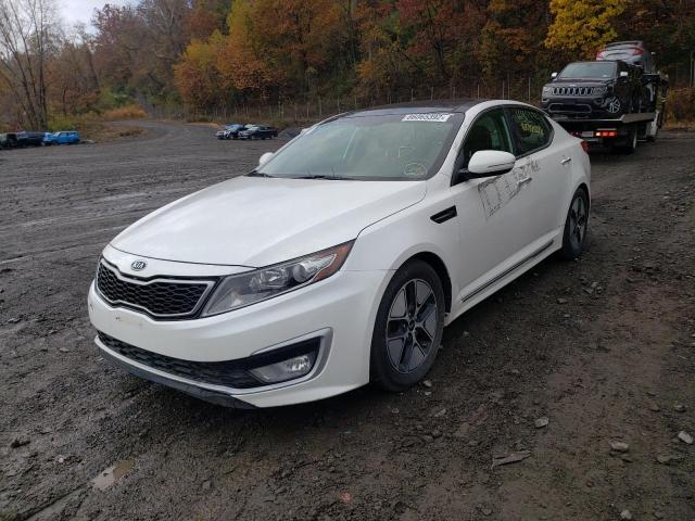 KNAGM4ADXB5000652 - 2011 KIA OPTIMA HYB WHITE photo 2