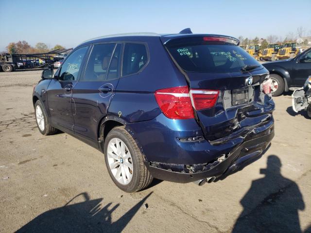 5UXWX9C37H0W70445 - 2017 BMW X3 XDRIVE2 BLUE photo 3