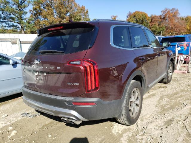 5XYP34HC7LG043907 - 2020 KIA TELLURIDE MAROON photo 4