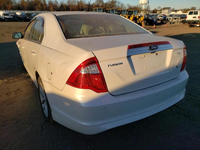 3FAHP0JA5CR387497 - 2012 FORD FUSION SEL WHITE photo 3