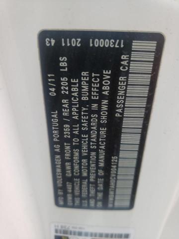 WVWBW7AH0CV004125 - 2012 VOLKSWAGEN EOS KOMFOR 白色 照片 10