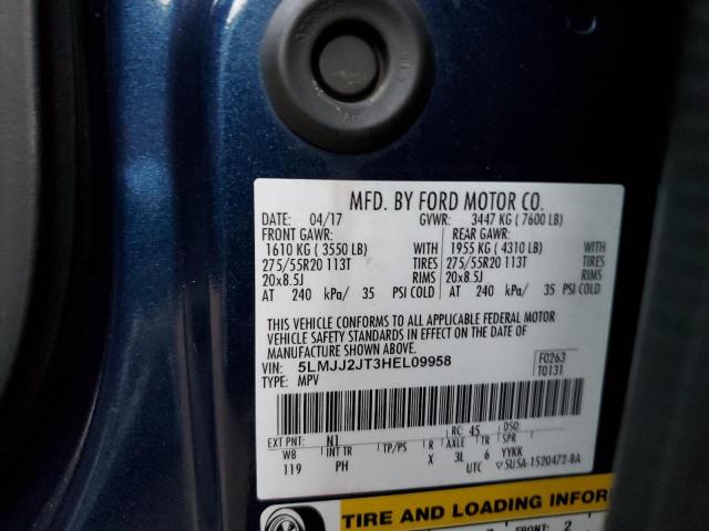 5LMJJ2JT3HEL09958 - 2017 LINCOLN NAVIGATOR 蓝色 照片 10