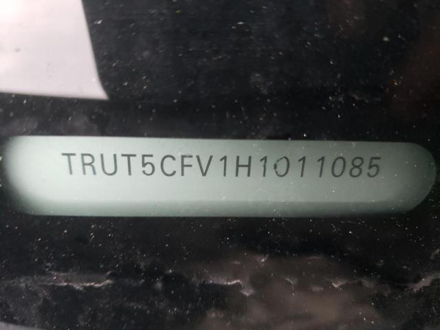 TRUT5CFV1H1011085 - 2017 AUDI TT BLACK photo 10