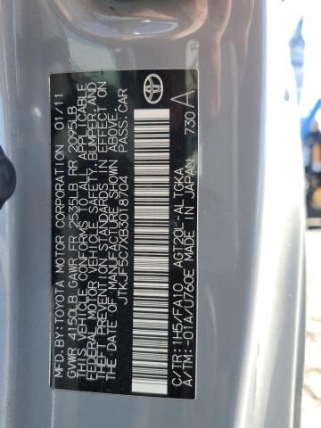 JTKJF5C7XB3018704 - 2011 TOYOTA SCION TC GRAY photo 10