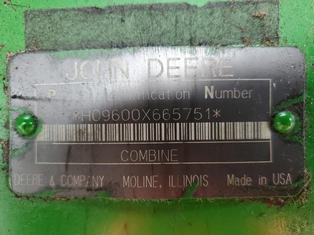 H09600X665751 - 1995 JOHN DEERE COMBINE GREEN photo 10