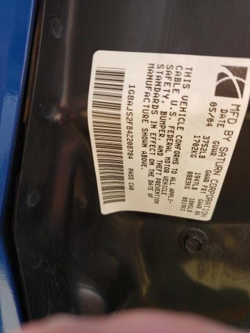 1G8AJ52F84Z208784 - 2004 SATURN ION LEVEL BLUE photo 10