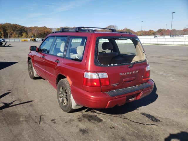JF1SF65642H752074 - 2002 SUBARU FORESTER S RED photo 3