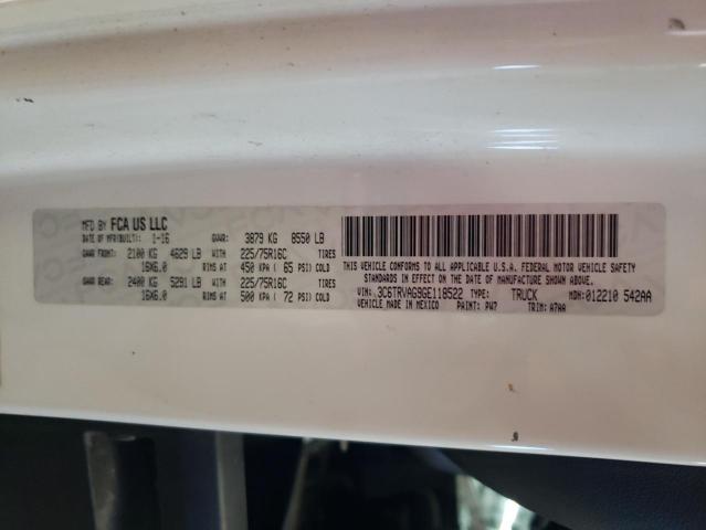 3C6TRVAG9GE118522 - 2016 RAM PROMASTER WHITE photo 10