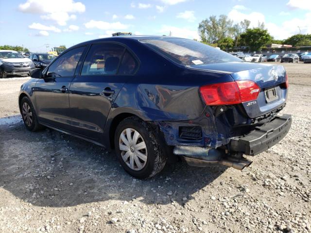 3VW2K7AJ3EM432375 - 2014 VOLKSWAGEN JETTA BASE BLUE photo 3