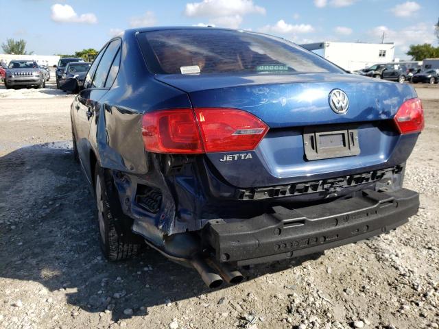 3VW2K7AJ3EM432375 - 2014 VOLKSWAGEN JETTA BASE BLUE photo 9