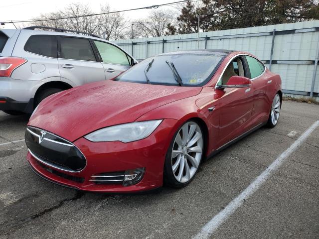 5YJSA1H2XFF089801 - 2015 TESLA MODEL S 85 RED photo 2