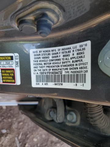19XFA1F91AE044732 - 2010 HONDA CIVIC EXL 灰色 照片 10