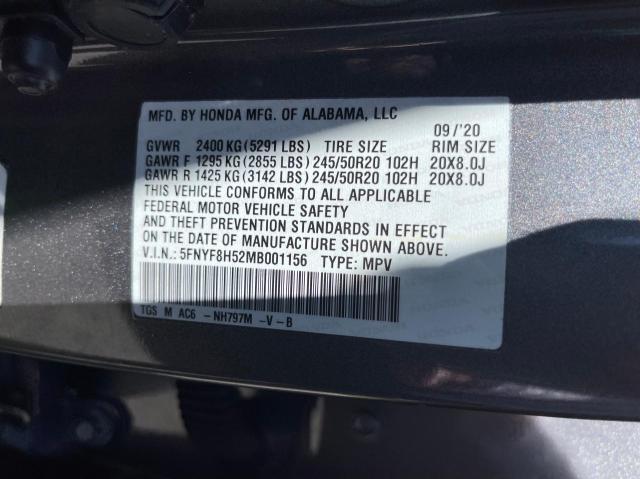 5FNYF8H52MB001156 - 2021 HONDA PASSPORT E 灰色 照片 10
