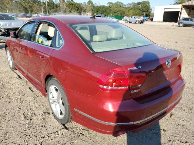 1VWCM7A36FC006831 - 2015 VOLKSWAGEN PASSAT SEL RED photo 3