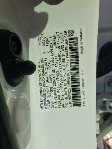 2HGFC2F83MH501039 - 2021 HONDA CIVIC SPOR 白色 照片 10