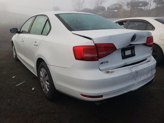 3VW2K7AJ6FM280691 - 2015 VOLKSWAGEN JETTA BASE WHITE photo 3