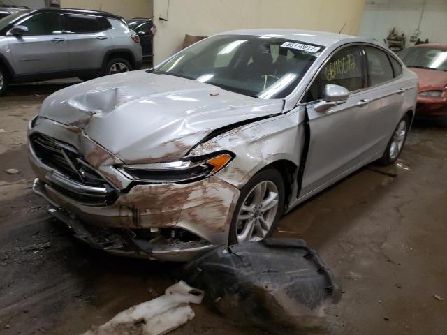 3FA6P0HD8JR144643 - 2018 FORD FUSION SE SILVER photo 2