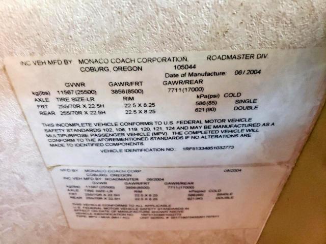 1RF51334851032773 - 2005 ROADMASTER RAIL MONOCOQUE Qızıl foto 10