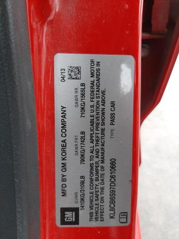 KL8CB6S97DC610660 - 2013 CHEVROLET SPARK RED photo 12