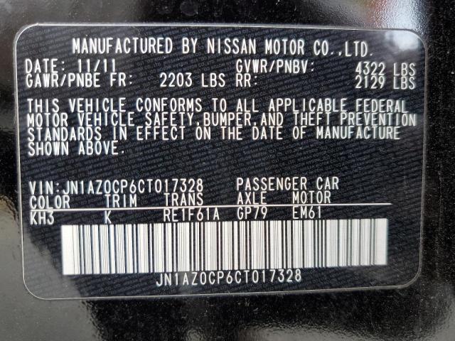 JN1AZ0CP6CT017328 - 2012 NISSAN LEAF SV BLACK photo 10