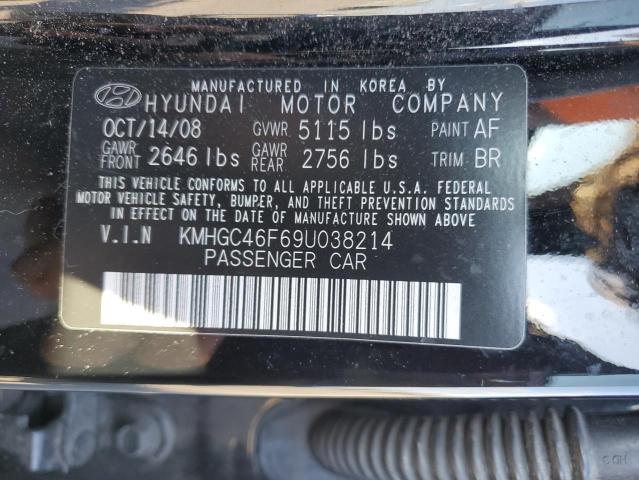 KMHGC46F69U038214 - 2009 HYUNDAI GENESIS 4. BLACK photo 10