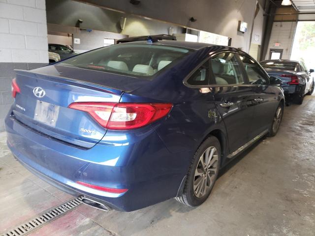 5NPE34AF6HH585821 - 2017 HYUNDAI SONATA SPO BLUE photo 4