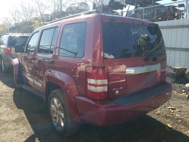 1C4PJMAK2CW205341 - 2012 JEEP LIBERTY SP BURGUNDY photo 3