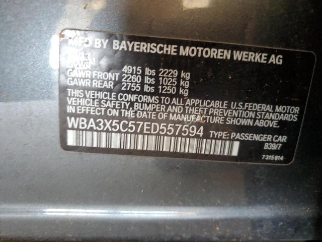 WBA3X5C57ED557594 - 2014 BMW 328 XIGT CHARCOAL photo 10