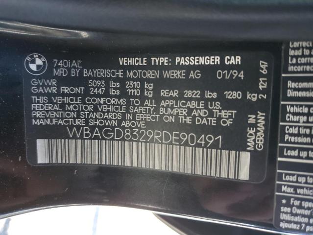 WBAGD8329RDE90491 - 1994 BMW 740 IL AUT BLACK photo 10