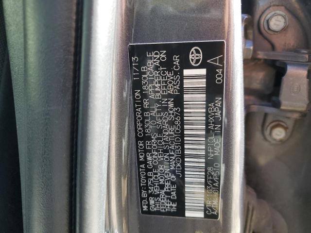 JTDKDTB31D1058673 - 2013 TOYOTA PRIUS C SILVER photo 10