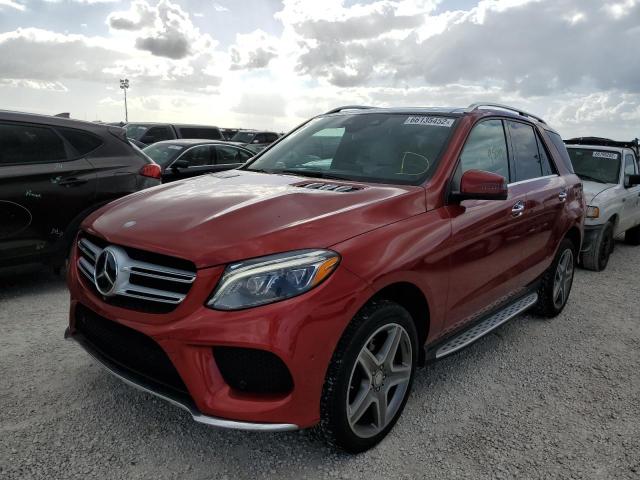 4JGDA5GB6GA670493 - 2016 MERCEDES-BENZ GLE 400 4M RED photo 2