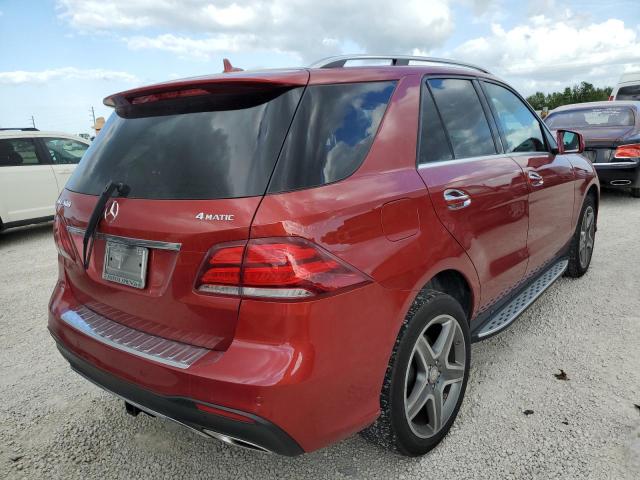 4JGDA5GB6GA670493 - 2016 MERCEDES-BENZ GLE 400 4M RED photo 4