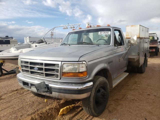 1FDLF47F0VEC33167 - 1997 FORD F SUPER DU SILVER photo 2