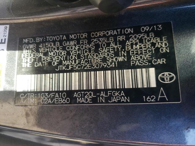 JTKJF5C72E3079341 - 2014 TOYOTA SCION TC GRAY photo 10