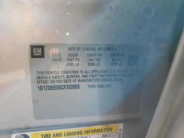 1G1ZD5E05CF353555 - 2012 CHEVROLET MALIBU 2LT SILVER photo 10