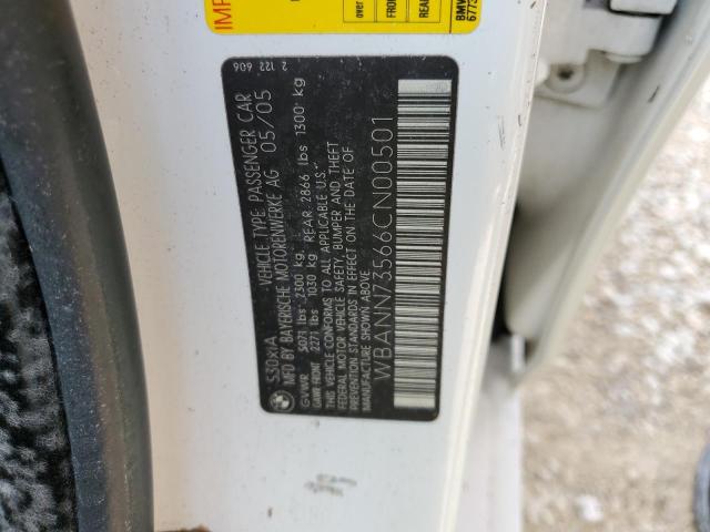 WBANN73566CN00501 - 2006 BMW 530 XIT WHITE photo 10