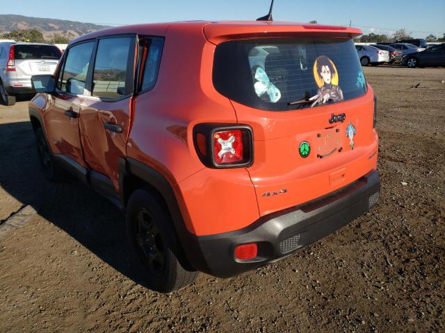 ZACCJBAB2JPH93125 - 2018 JEEP RENEGADE S ORANGE photo 3